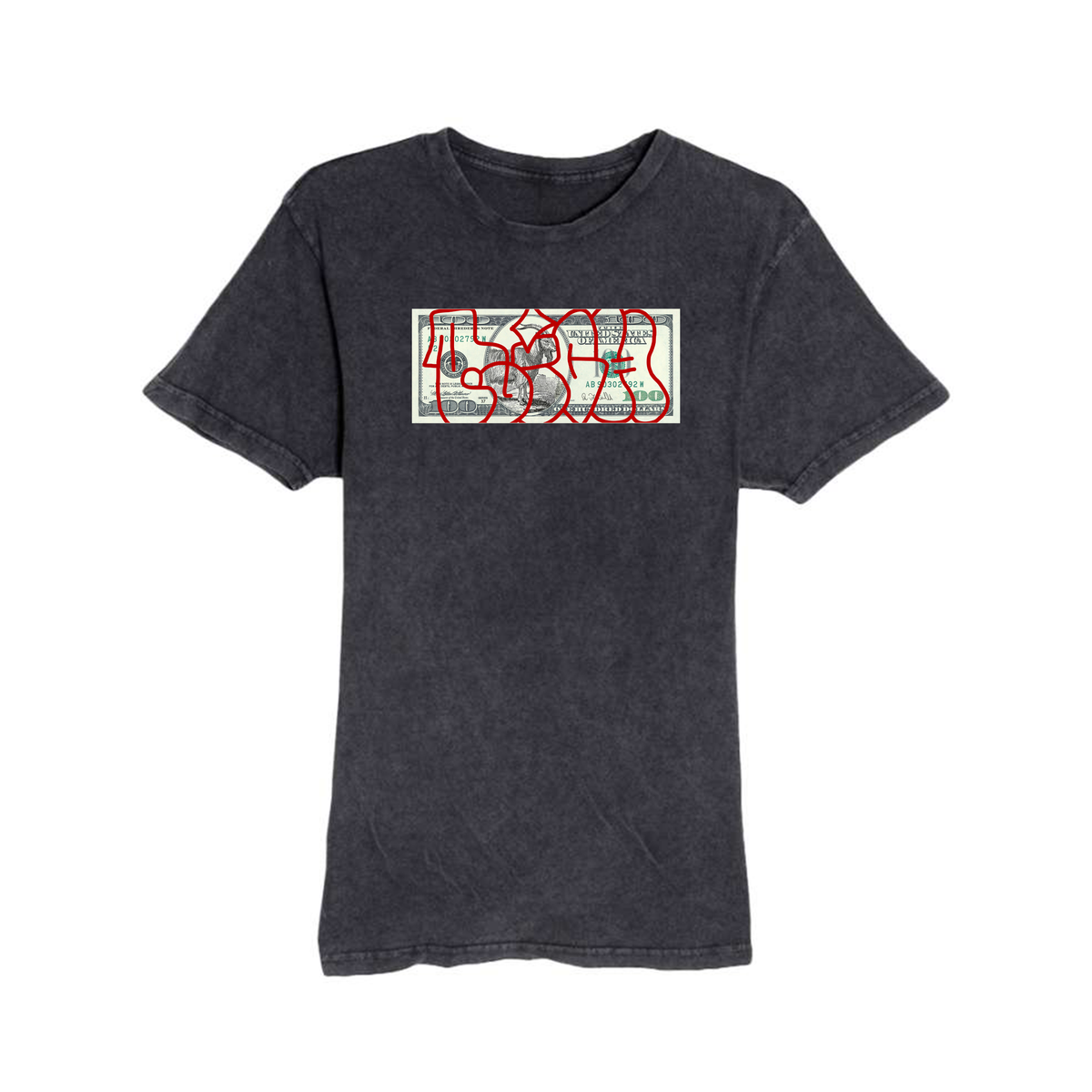 Throw Up Tee Washed Black